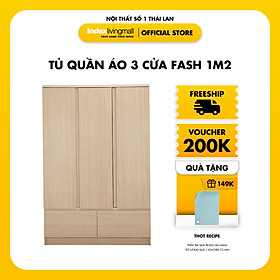 Mua Tủ Quần Áo 3 Cửa Màu Gỗ Sồi Tự Nhiên FAST Kích Thước 120 x 180 cm | Index Living Mall | Nhập Khẩu Thái Lan