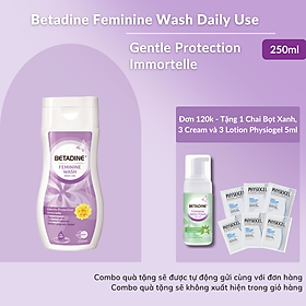 Dung dịch vệ sinh phụ nữ Betadine Feminine Wash Daily Use Gentle Protection Immortelle 100ml, 250ml