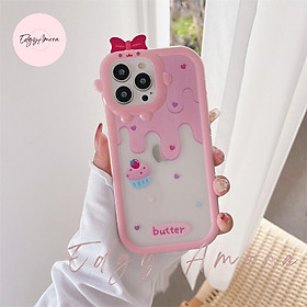 Ốp lưng Iphone chống sốc họa tiết bánh butter dâu dành cho Iphone 11  Phone 11 Pro  Iphone 11 Pro Max  Iphone 12  Iphone 12 Pro  Iphone 12 Pro Max  Iphone 13  Iphone 13 Pro  IPh
