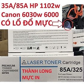 Hộp Mực 85A 35A -Có Lỗ Đổ Mực- dành cho Canon F166400 6000 6030w 6030 3050 6018 312-325 MF 3010 Mực in HP P1102 M1136 M1130 M1132mf M1212nf M1139 Hàng chính hãng Alpha Cartridge