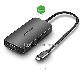 Mua Ugreen 50210 Bộ chuyển đổi TYPE C sang 3 USB 3.0 + VGA + hỗ trợ nguồn TYPE C CM136 - Hàng chính hãng