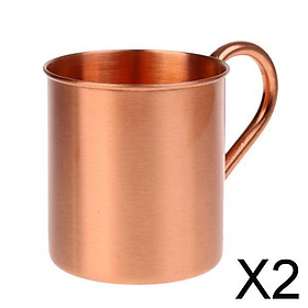 2x350ml 100% Pure Copper Drinking Cold Beer Bar Mug Coffee Tea Cup with Handle