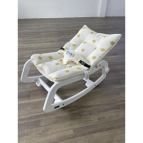 Ghế rung và bập bênh gỗ BUBI - White Frame w Golden Tiger Top
