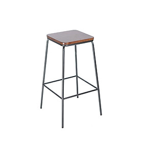 Mua Ghế quầy bar cho quán cafe nhà hàng phong cách Âu Mỹ -Ghế đôn tròn chân cao gỗ keo chân sắt sơn tĩnh điện