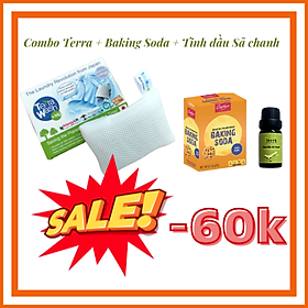 Combo Túi Giặt Terra Wash Thay Thế Xà Phòng, Baking Soda Và Tinh Dầu Sả Chanh.