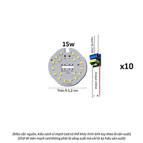 10 Vỉ mạch đèn Led 15w mắt chip Led SMD2835 siêu sáng + nguồn driver AC220V Posson MLB-15x