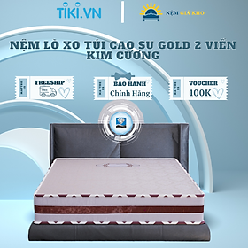 Nệm Lò Xo Túi cao su Gold Kim Cương 2 viền