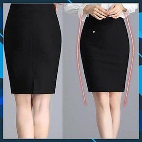 CHÂN VÁY BÚT CHÌ CÔNG SỞ LƯNG THUN XẺ TÀ SAU HẢI NGÂN