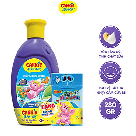 Sữa Tắm Gội cho bé Carrie Junior tinh chất Sữa 280g - Tặng Bút Màu
