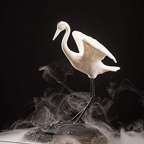 Crane Statue Sculpture Animal Bird Ornament for Bedroom Shelves Living Room Gift
