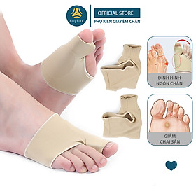 Vớ cotton pha vật liệu đàn hồi SEBS bảo vệ và chỉnh hình tách ngón chân cái bị vẹo Hallux Valgus - Buybox - BBPK278