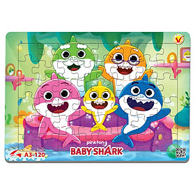 Xếp hình Tia Sáng  Bayby Shark 2  (48 Mảnh Ghép) - Tặng kèm câu đố mặt sau cho bé