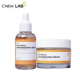 Combo Kem Và Serum Dưỡng Trắng C'NEW LAB Real Propolis Glow Boosting Giúp Da Trắng Sáng, Ngừa Nhăn Da, Mờ Thâm