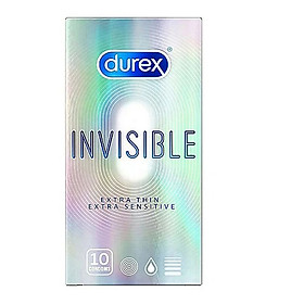 Bao Cao Su Durex Siêu Mỏng Invisible Extra Thin - 100% Hàng Chính Hãng - 10s