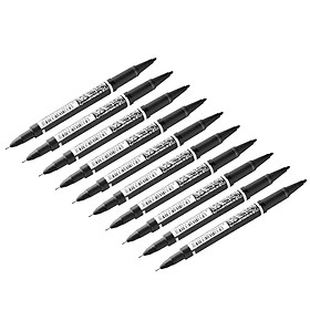 10Pieces Black Double Ended Highlighter Marker Pen Oily Paint Marker Pen Set