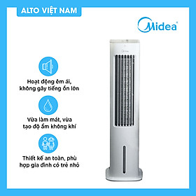 Máy làm mát không khí MIDEA AAD10AR quạt hơi nước hơi đá quạt máy lạnh Có điều khiển Chạy êm không gây ồn Hàng chính hãng