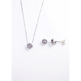 Bộ trang sức bạc Keely Valda Nụ Xinh Kim Cương đính đá Swarovski