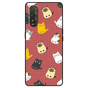 Ốp lưng dành cho Oppo Find X2 mẫu Mèo Nền Nâu
