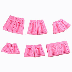 6Pcs Irregular 3D Chess Shape Silicone Mold for fondant Chocolate Cake Decoration Bakeware Specification:6PCS