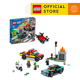 LEGO City 60319 Xe cứu hỏa & cảnh sát truy bắt tội phạm 295 chi tiết