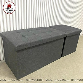 Mua Bộ 2 Ghế Kiêm Hộp Đựng Đồ Chất Vải Oxford 600D Sang Trọng Size L 39x39xcao40cm và XL 70x39xcao40cm