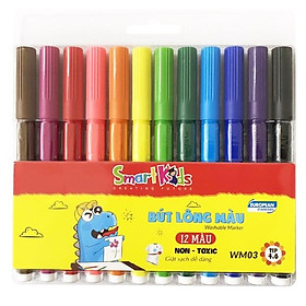 Bút Lông Màu Rửa Được Smart Kids 12 Màu WM03