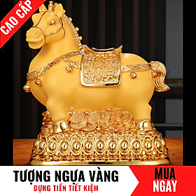 Mua Tượng Ngựa Trang Trí Đựng Tiền Bằng Vàng Cát Mỹ Nghệ Cao 31cm