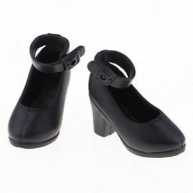 Mini Black Doll Shoes High-heeled Shoes 1/6 BJD Dolls Clothing Accessory