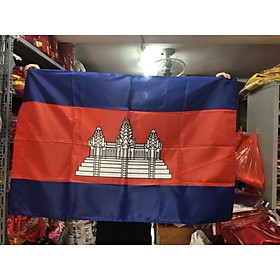 Quốc kỳ Campuchia in thẩm thấu 1 lớp vải 80x120cm