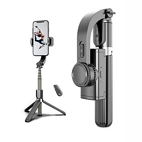 Gậy chụp hình selfie quay phim chống rung kiêm tripod đa năng 2 in 1 kèm remote bluetooth không dây hiệu HOTCASE Gimbal Stablizer L08 hỗ trợ nhiều mức thay đổi độ dài, tripod 3 chân chắc chắn, xoay 360 độ - Hàng nhập khẩu