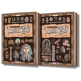 Sách lịch sử - combo bách khoa toàn thư lịch sử tập 1,tập 2 - á châu books - tham khảo kiến thức lịch sử qua từng thời kỳ