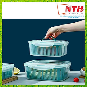 HỘP ĐỰNG THỰC PHẨM TỦ LẠNH - Set 5 hộp đựng thực phẩm tủ lạnh kèm rổ ráo nước đa năng cao cấp