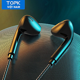 Tai Nghe Nhét Tai TOPK F20 Tai Nghe Micro Dây Bass Nặng Điều Khiển Kèm Micro Cho iPhone 6 Xiaomi OPPO Vivo - Hàng nhập khẩu