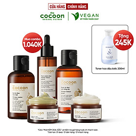 Bộ 5 chăm sóc da mụn chuyên sâu: Gel bÍ đao rửa mặt 140ml + Mặt nạ bí đao 30ml + Toner bí đao 140ml + Serum bí đao 70ml + Thạch bí đao Cocoon 30ml