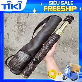 Mua Điếu Cày gỗ đục rồng chìm Mini Du Lịch Chống Đổ Nước 45keos 65cm Tặng Túi Da kèm phụ kiện