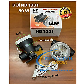 ĐÈN PIN ĐỘI ĐẦU PIN SẠC CÔNG SUẤT LỚN SIÊU SÁNG 3 CHẾ ĐỘ NĐ