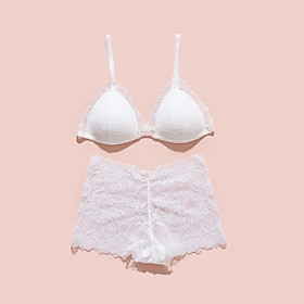 Set đồ lót bralette ren hàn không gọng mút mỏng thương có tăng đê 4 chiều thương hiệu Mebra _ MB010T
