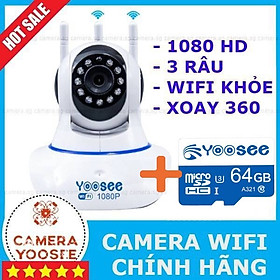 Camera Wifi Trong Nhà Yoosee 3Mpx Full HD, 3 Râu 11 Đèn Hồng Ngoại