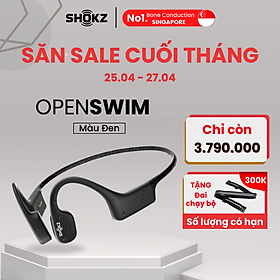 Tai Nghe Thể Thao Bơi Lội SHOKZ OPENSWIM - Truyền âm thanh qua xương Chống nước IP68 - Dung lượng lưu trữ 4GB cho 1200 bài hát - Hàng Chính Hãng - Màu đen