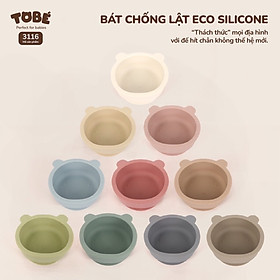 Hình ảnh Bát Ăn Dặm Chống Lật Eco Silicone- Hàng cao cấp nhập khẩu Hàn Quốc chịu nhiệt tốt chống va đập siêu an toàn cho bé