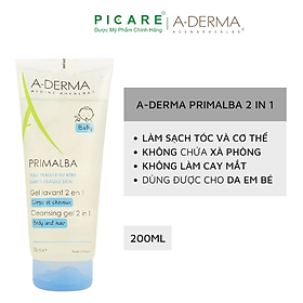 Gel Làm Sạch Tóc Và Toàn Thân Dịu Nhẹ Cho Bé A-Derma Primalba Cleansing (200ml)