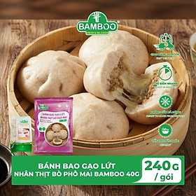 Bánh bao gạo lứt nhân thịt bò phô mai bamboo 40g - Bonzon (240g)