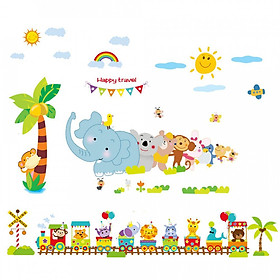 Mua   Size Lớn   Decal dán tường kết hợp Đoàn tàu sở thủ và những người bạn AY9161+SK9011