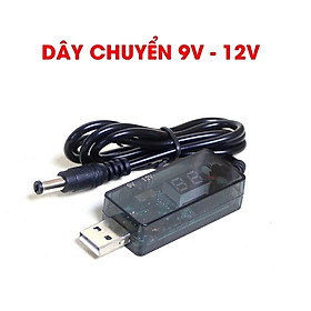 Mua Dây cáp chuyển đổi nguồn USB 5V sang 9V 12V loại tốt có điều chỉnh điện áp có màn hình LED và công tắc chuyển đổi
