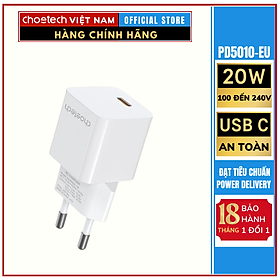 Mua Củ sạc Type C Mini 20w Fast Charger Choetech PD5010-EU (Hàng chính hãng)