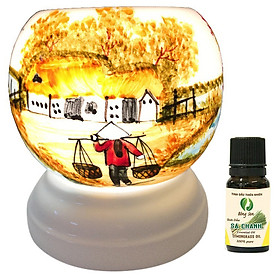 Mua Đèn Xông Tinh Dầu Gốm Bát Tràng Phong Cảnh Đồng Lúa - Hàng Chính Hãng