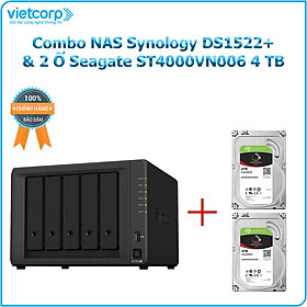 Mua Combo Thiết bị lưu trữ NAS Synology DS1522+ và 2 Ổ cứng Seagate ST4000VN006 4 TB - Hàng Chính Hãng