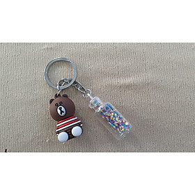 MÓC KHÓA GẤU KÈM LỌ THỦY TINH