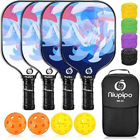 SÉT 4 VỢT PICKLRBALL NIUPIO THƯƠNG HIỆU MỸ hàng chính hãng