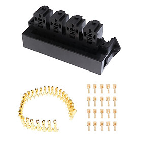 12V 80A Auto Replacement 5 Pin 15 Way 4 Relay Socket Box Holder Houisng with Terminals